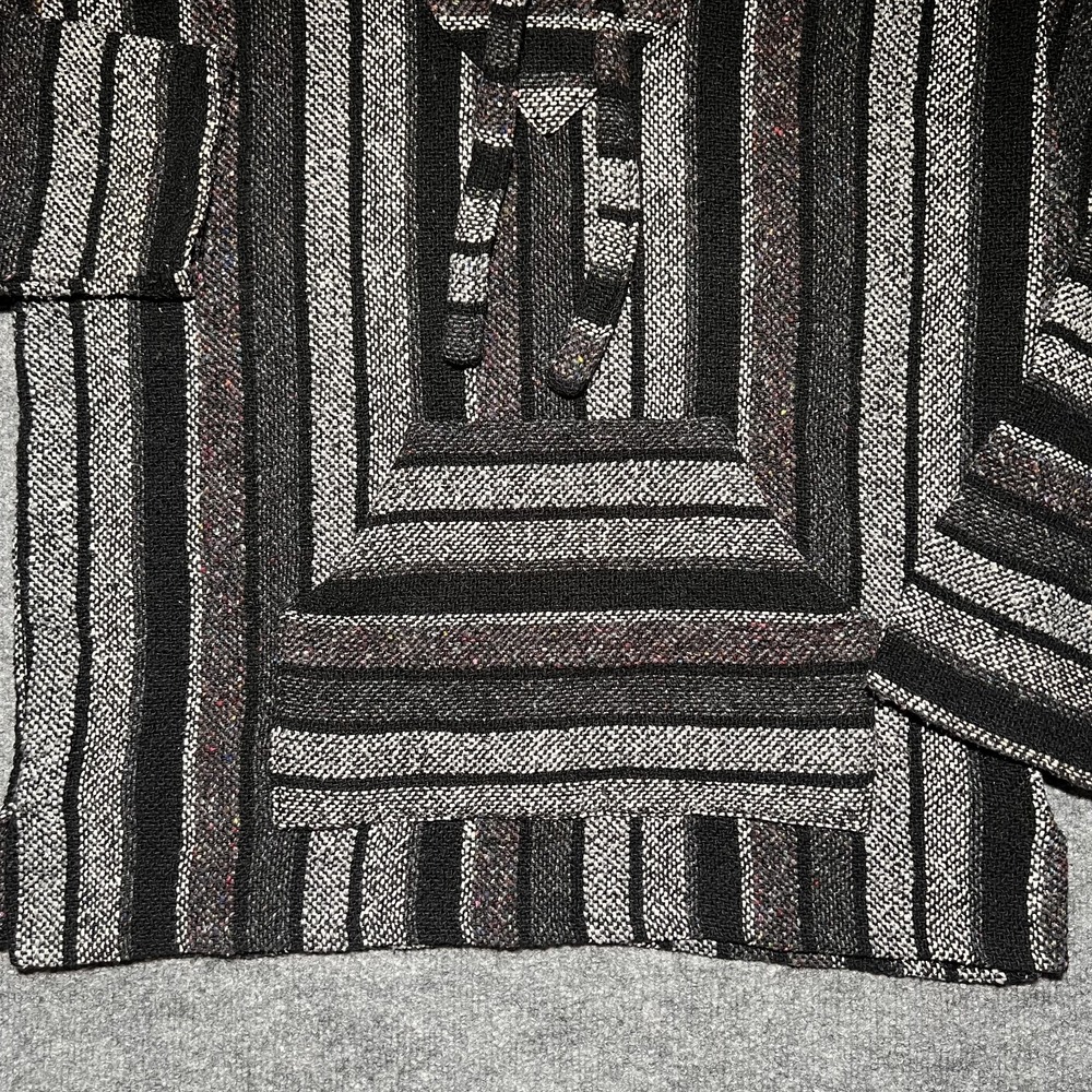 Earthbound Trading Co Sz L 42 Gray Poncho Baha Mexican Hoodie Pullover Molina - Picture 3 of 10